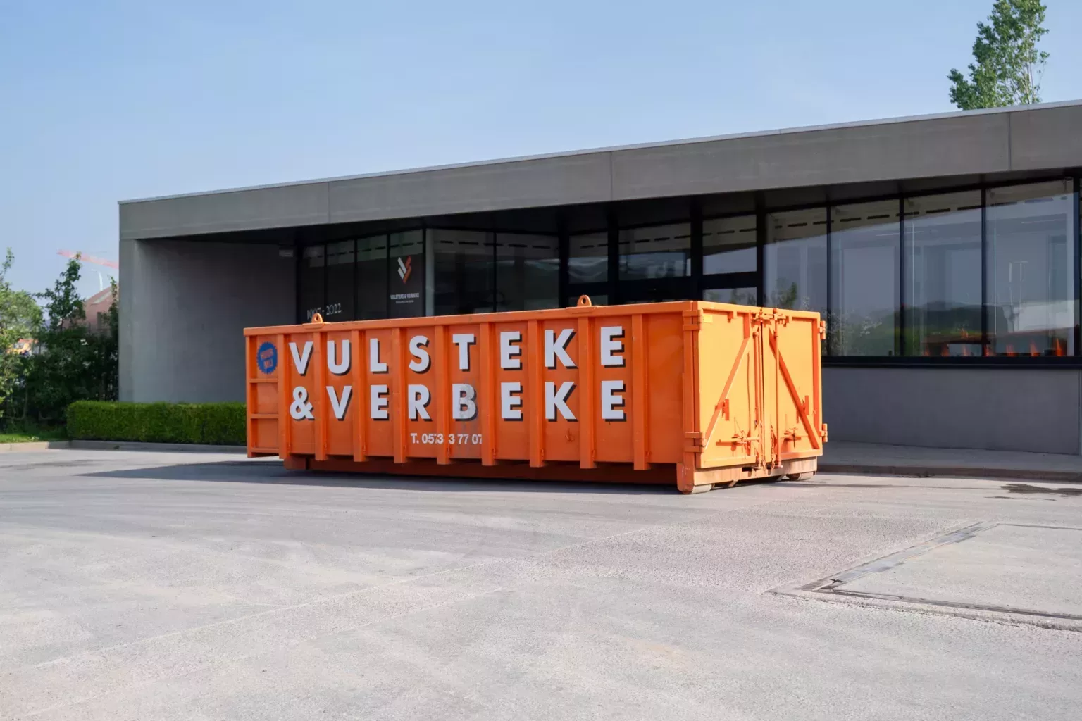 Vulsteke verbeke poperinge afzetcontainer bouwafval sloopafval harde plastics asbest 20m³