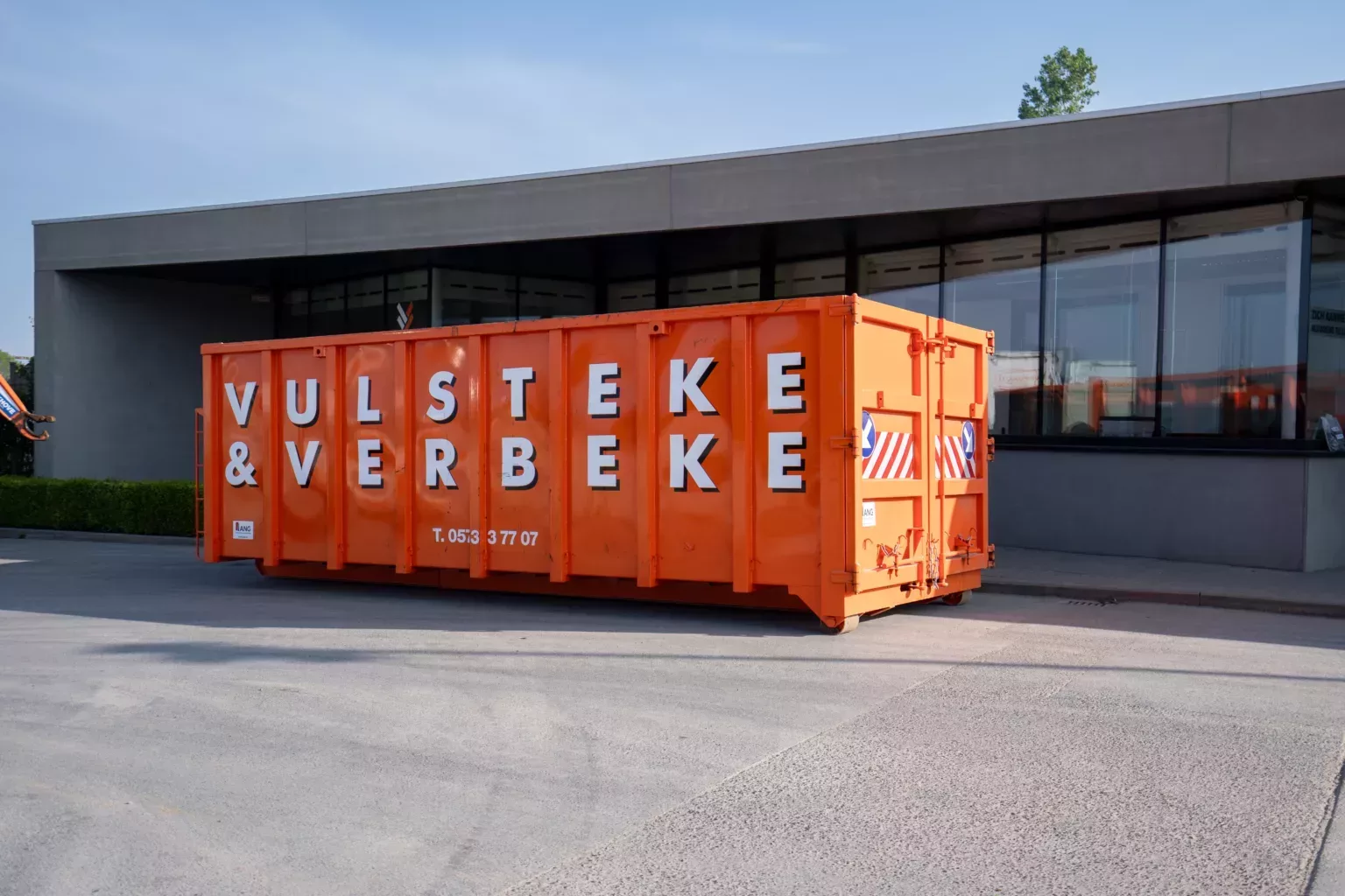 Vulsteke verbeke poperinge afzetcontainer bouwafval sloopafval houtafval harde plastics banden groenafval 25m³