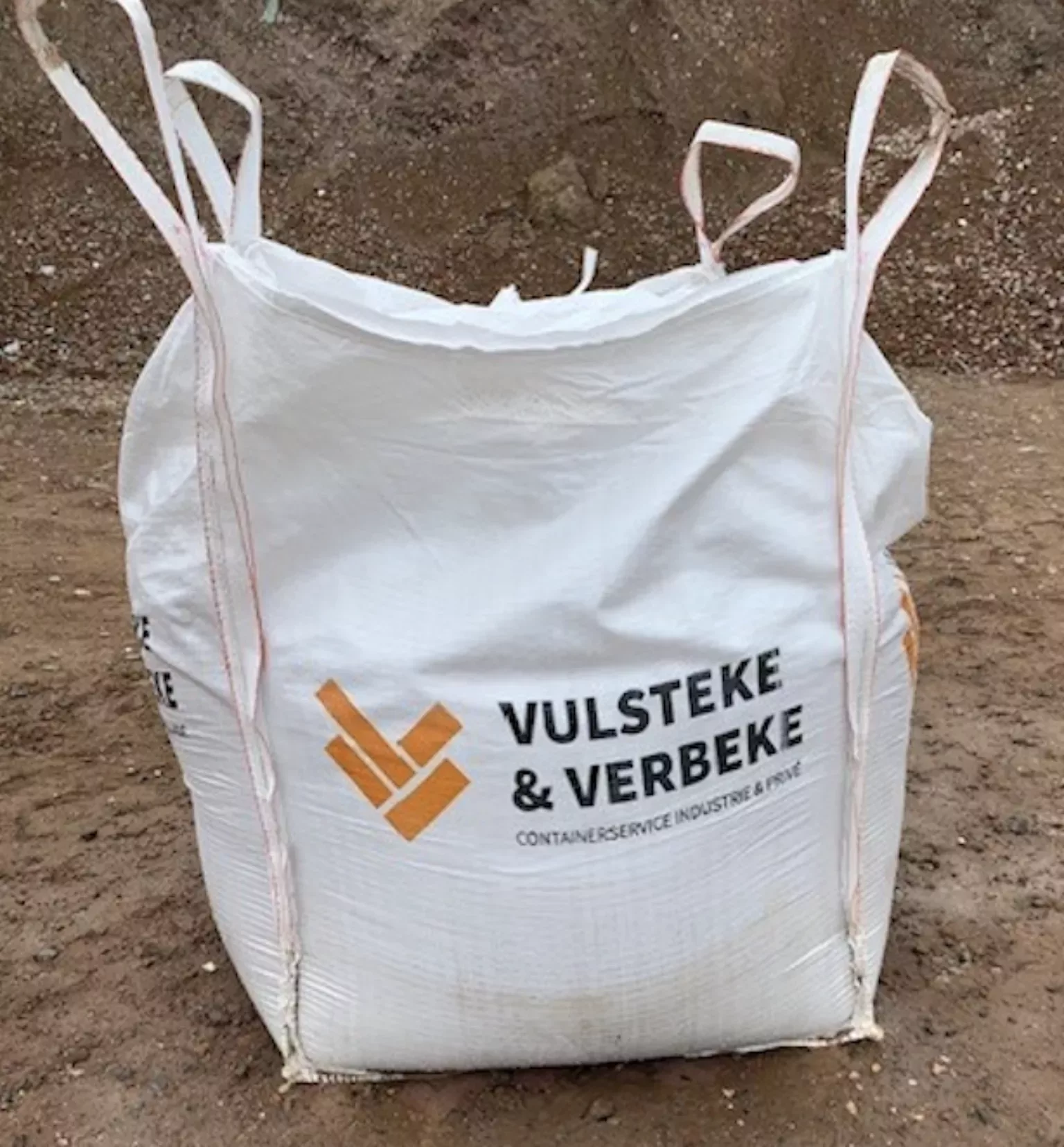 Vulsteke verbeke poperinge big bag bouwafval sloopafval aarde grind puin 1m³